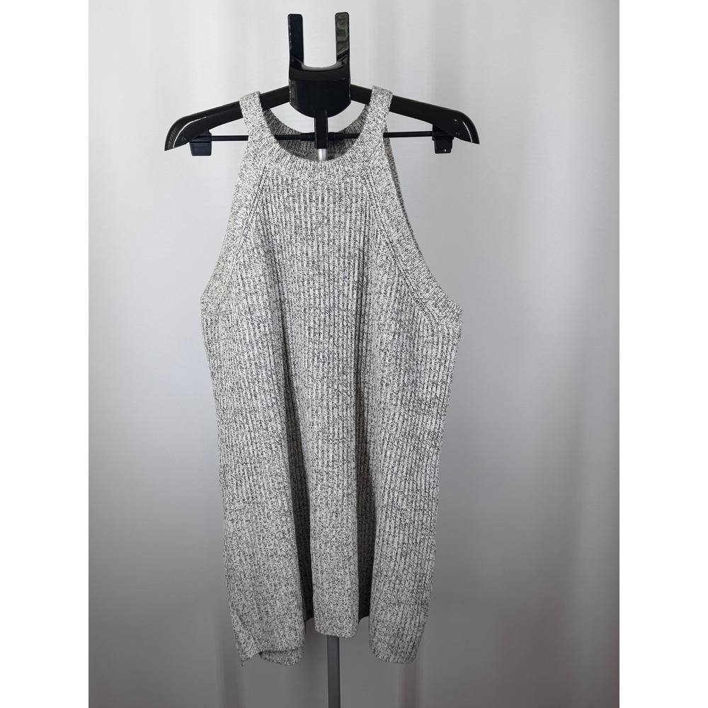 Madewell Grey Marled Knit Halter Sleeveless Sweater Top 100% Cotton Large